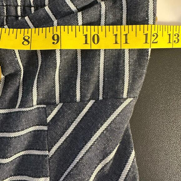 NWT Coco & Jamison Blue Pinstripe Linen Blend Wide Leg Strapless Jumpsuit Size S - Picture 7 of 10